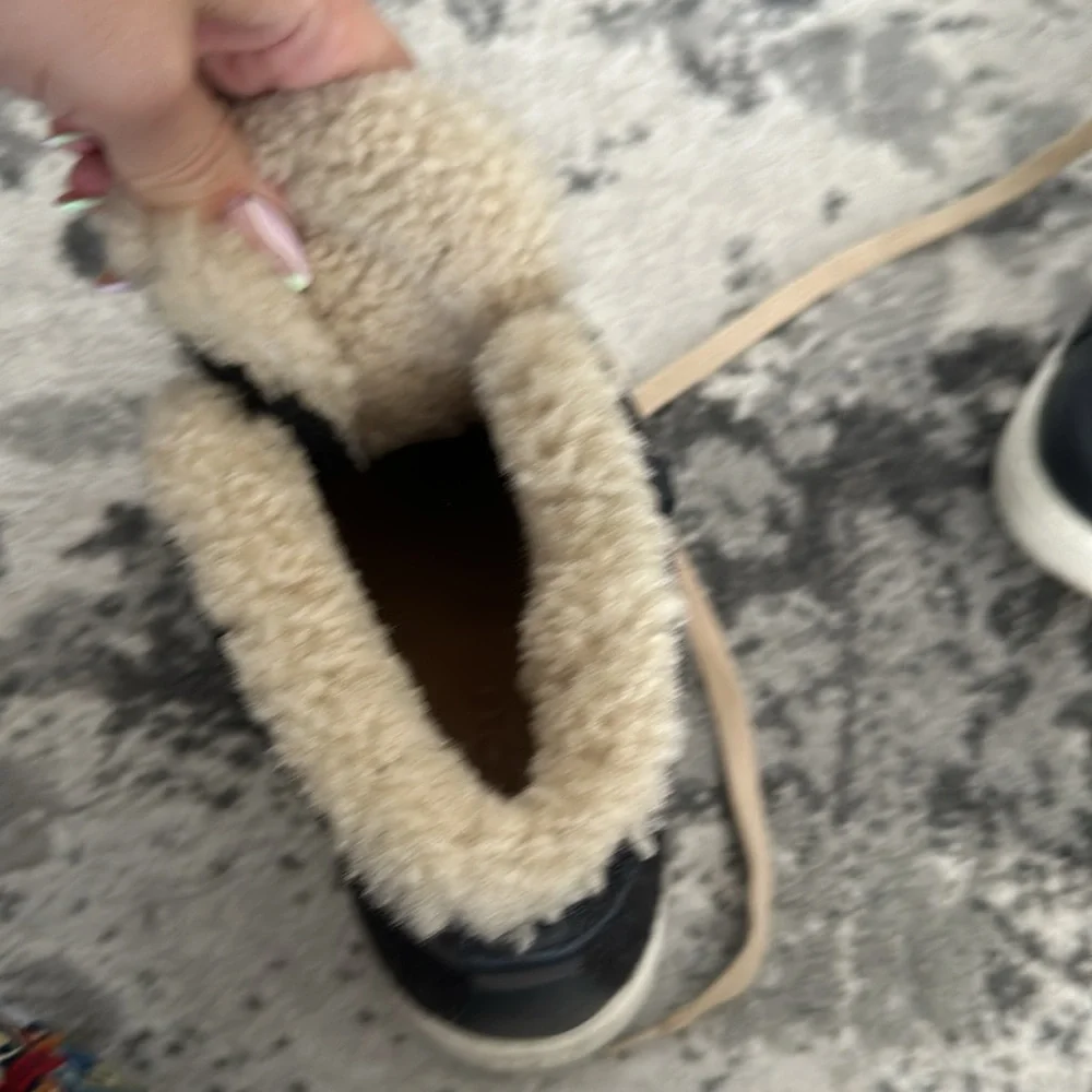 Coach Gray Wool Sherpa lined Richmond high top sneakers